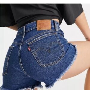 Levi's 563270225 Womens 501 Original High-Rise Dark Wash Button Fly Jean Shorts